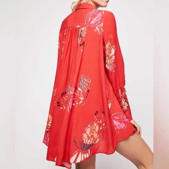 🦋 Free People extra small butterfly mini dress tunic 🦋 - Picture 2 of 14
